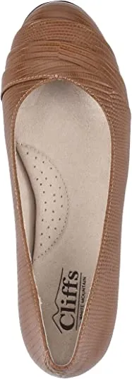 Clara Tan/Es-print Ballet Flats Cliffs Slip-On Protected Mountain High-security By Rounded White Toe