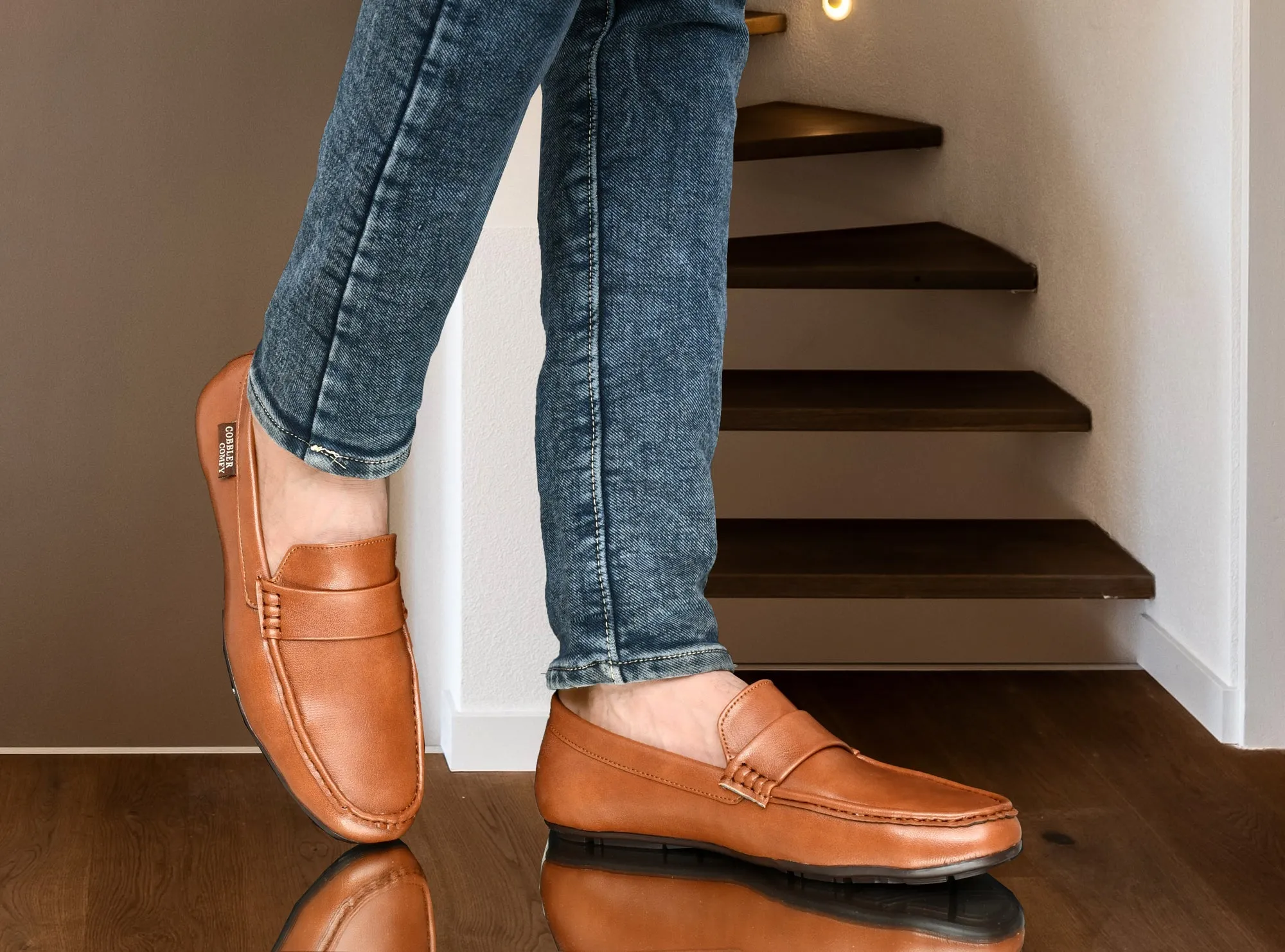 Classic Office-wear Moccasins for Men  Tan