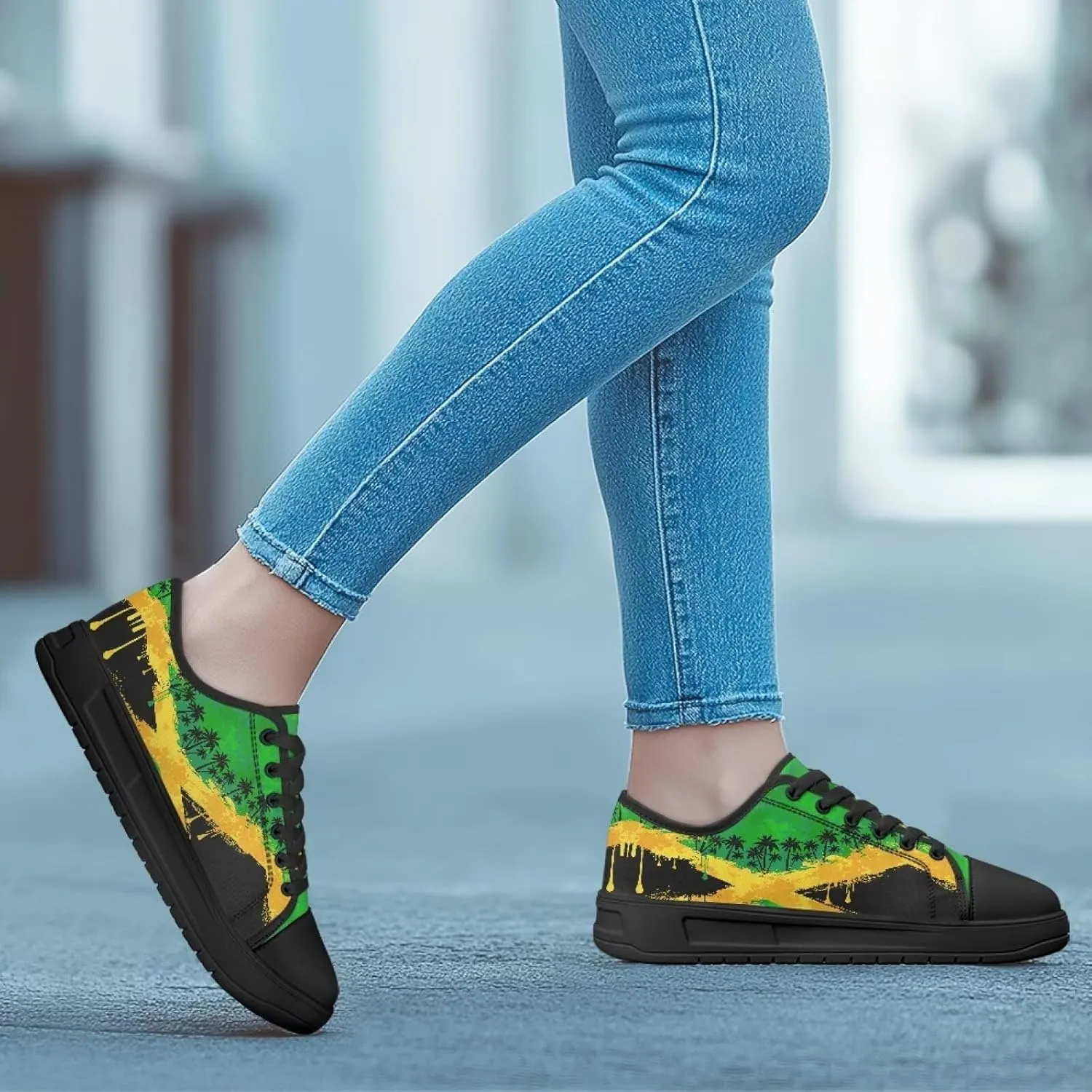 Classic Slip On Canvas Shoes for Womens Mother Lightweight Comfortable Tennis Sneakers Size 6-13.5 Black Sole