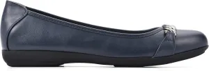 CLIFFS BY WHITE MOUNTAIN Women's Charmed Flat, Navy/Smooth, 9 W