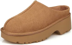 Clogs for Women Memory Foam Arch Support Mules for Women Comfortable Suede Platform Clogs Casual Slip on Shoes