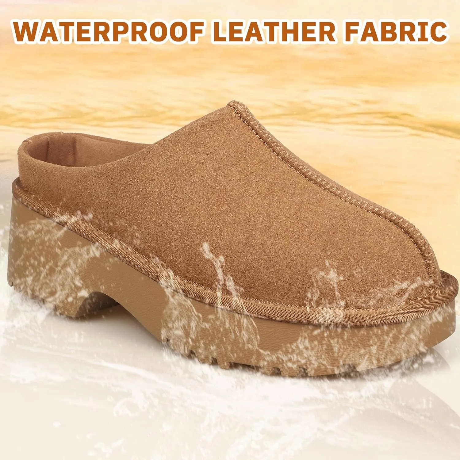 Clogs for Women Memory Foam Arch Support Mules for Women Comfortable Suede Platform Clogs Casual Slip on Shoes