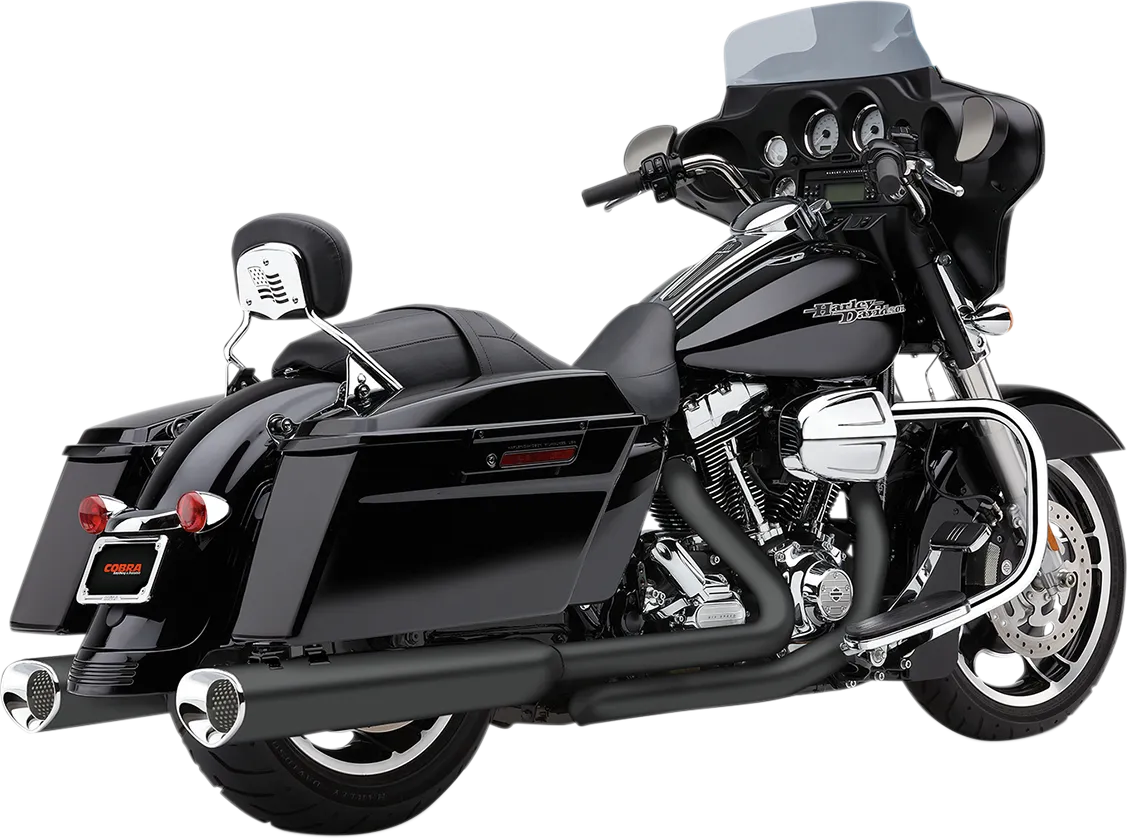 COBRA Tri Flo Mufflers for '95-'16 Bagger - Black 6212RB