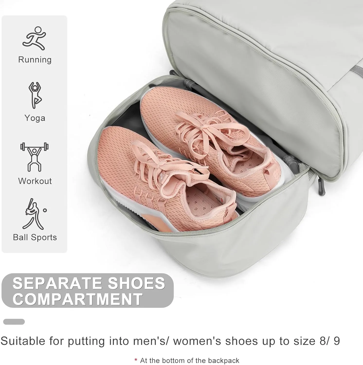 coofay Small Gym Backpack For Women Waterproof Backpack With Shoe Compartment Lightweight Travel Backpack Workout Sports Backpack Small Gym Bag