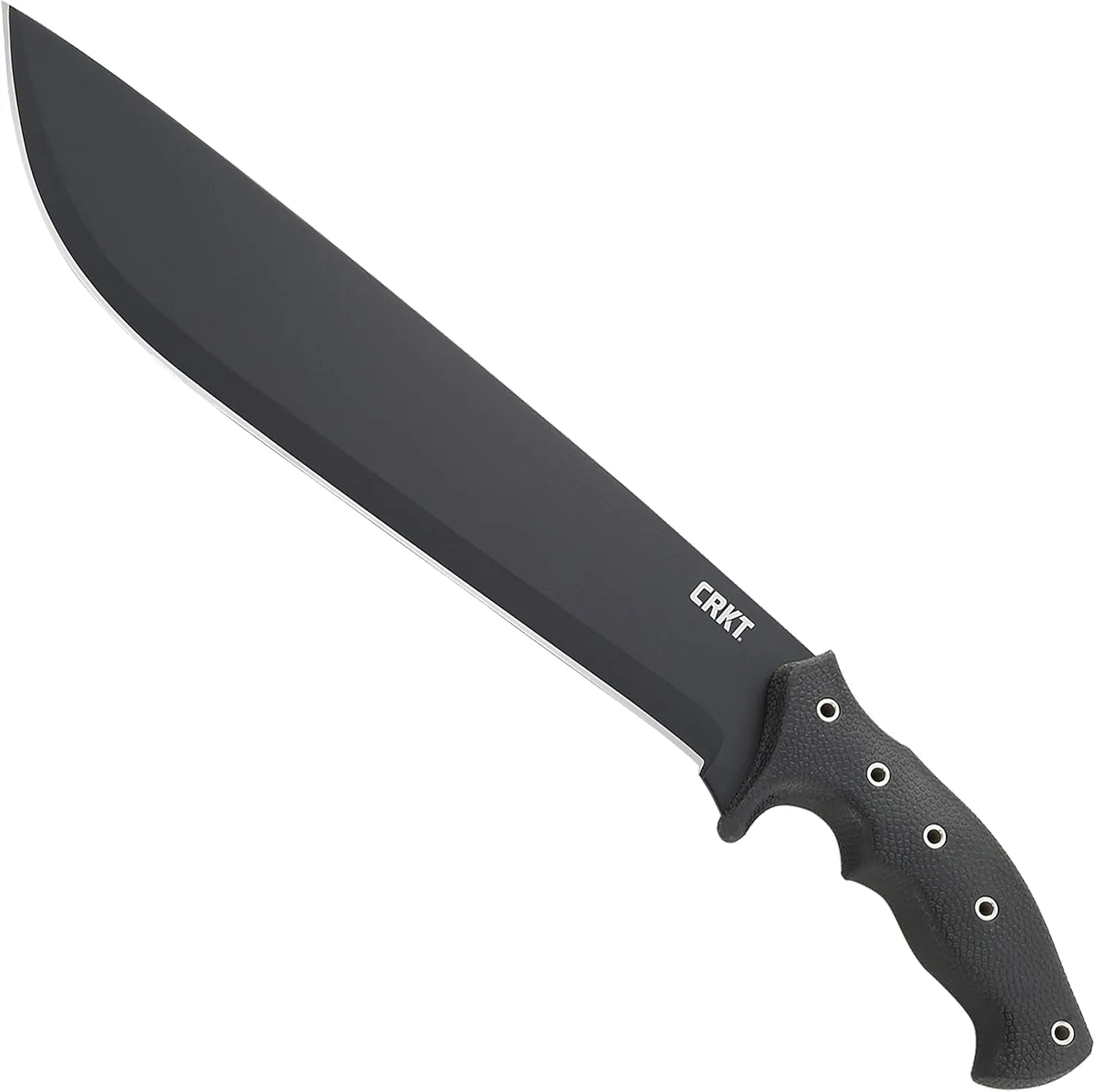 CRKT Chanceinhell Fixed Blade Machete: 12 Inch Black Powder Coated Carbon Steel Drop Point Blade with Nylon Sheath for Survival, Hunting, and Camping K910KKP