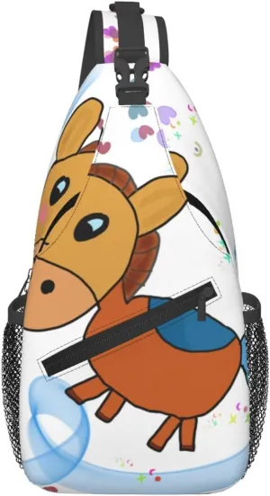 Cross Chest Bag Diagonally - Quality, Durable, and Spacious Shoulder Bag for Men and Women listening mule Printed