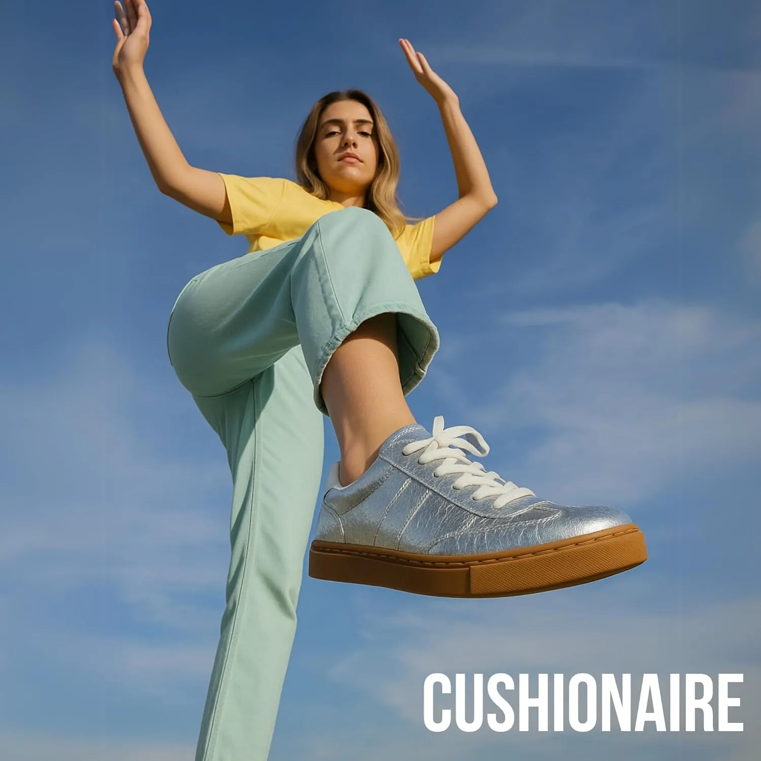 CUSHIONAIRE Women's Balance Lace Up Sneaker  Comfort Foam, Wide Widths Available