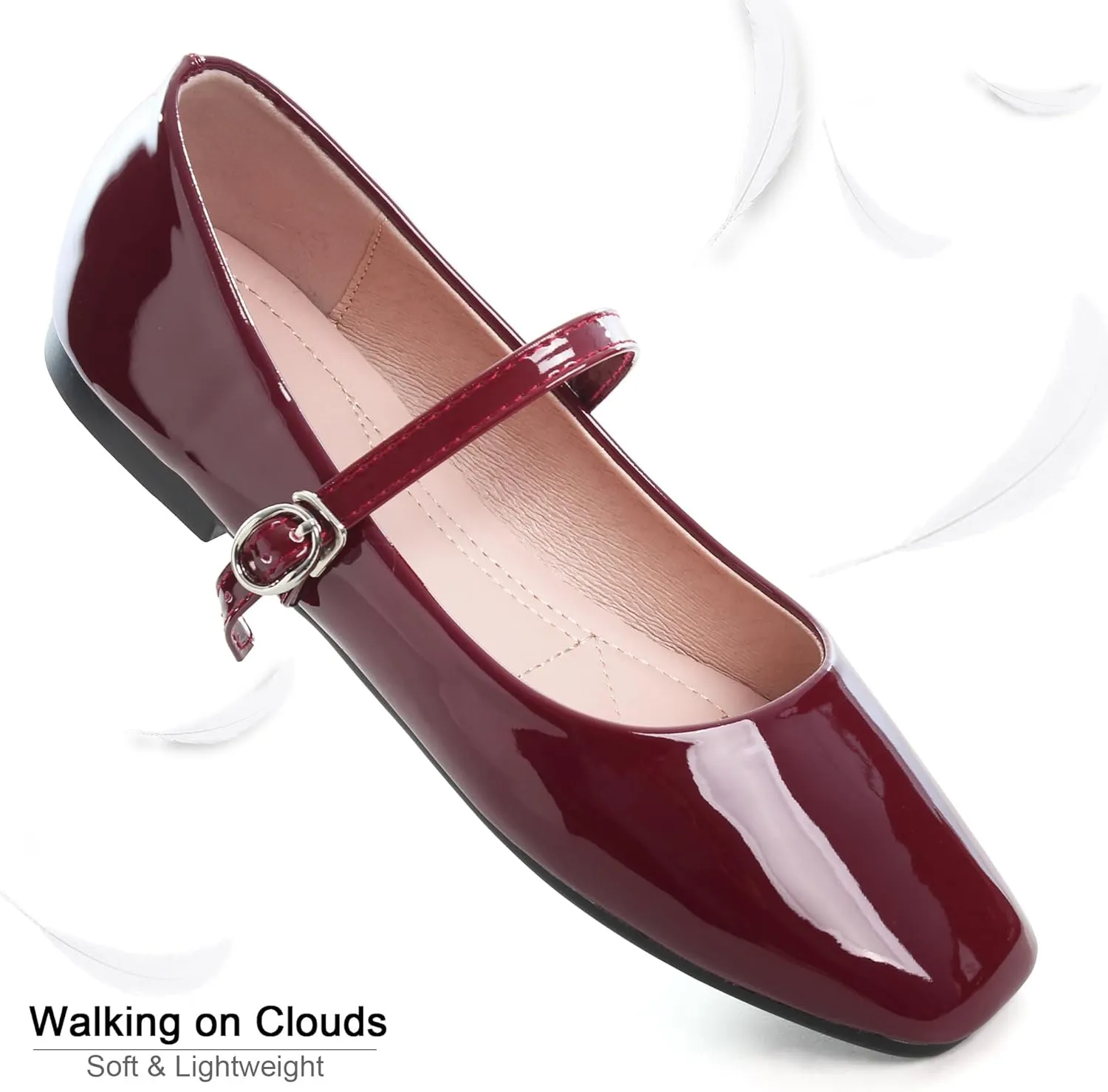 Dear Time Women's Flat Mary Jane Shoes Ankle Strap Round Toe Chinese Style Ballet Flats Casual Walking Shoes