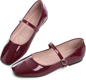 Dear Time Women's Flat Mary Jane Shoes Ankle Strap Round Toe Chinese Style Ballet Flats Casual Walking Shoes
