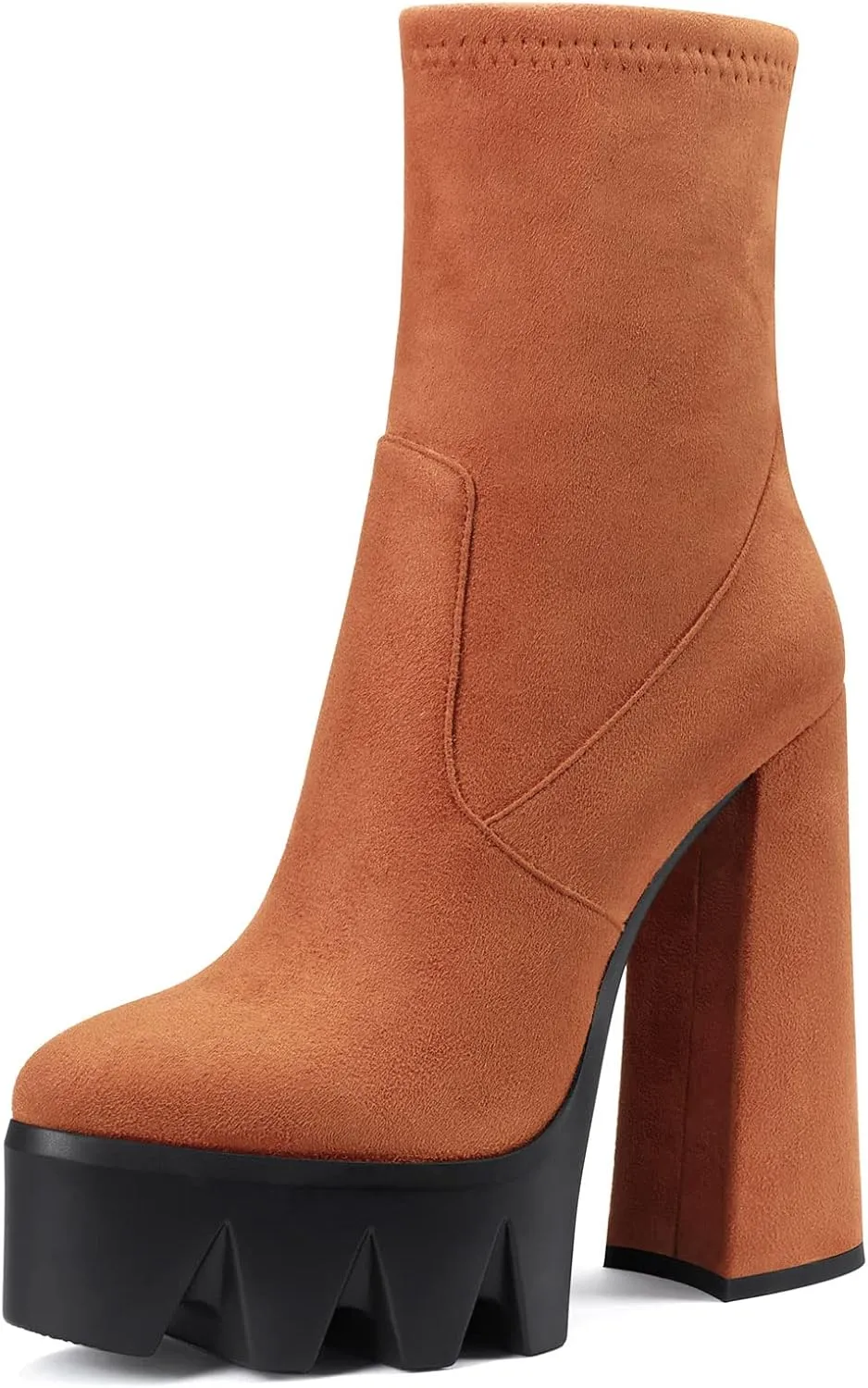 DearOnly Women Chunky Block High Heel Platform Pointed Toe Ankle Boots Short Bootie Zipper Slip-on Classic Wedding Party 5.5 Inches Heels Boots