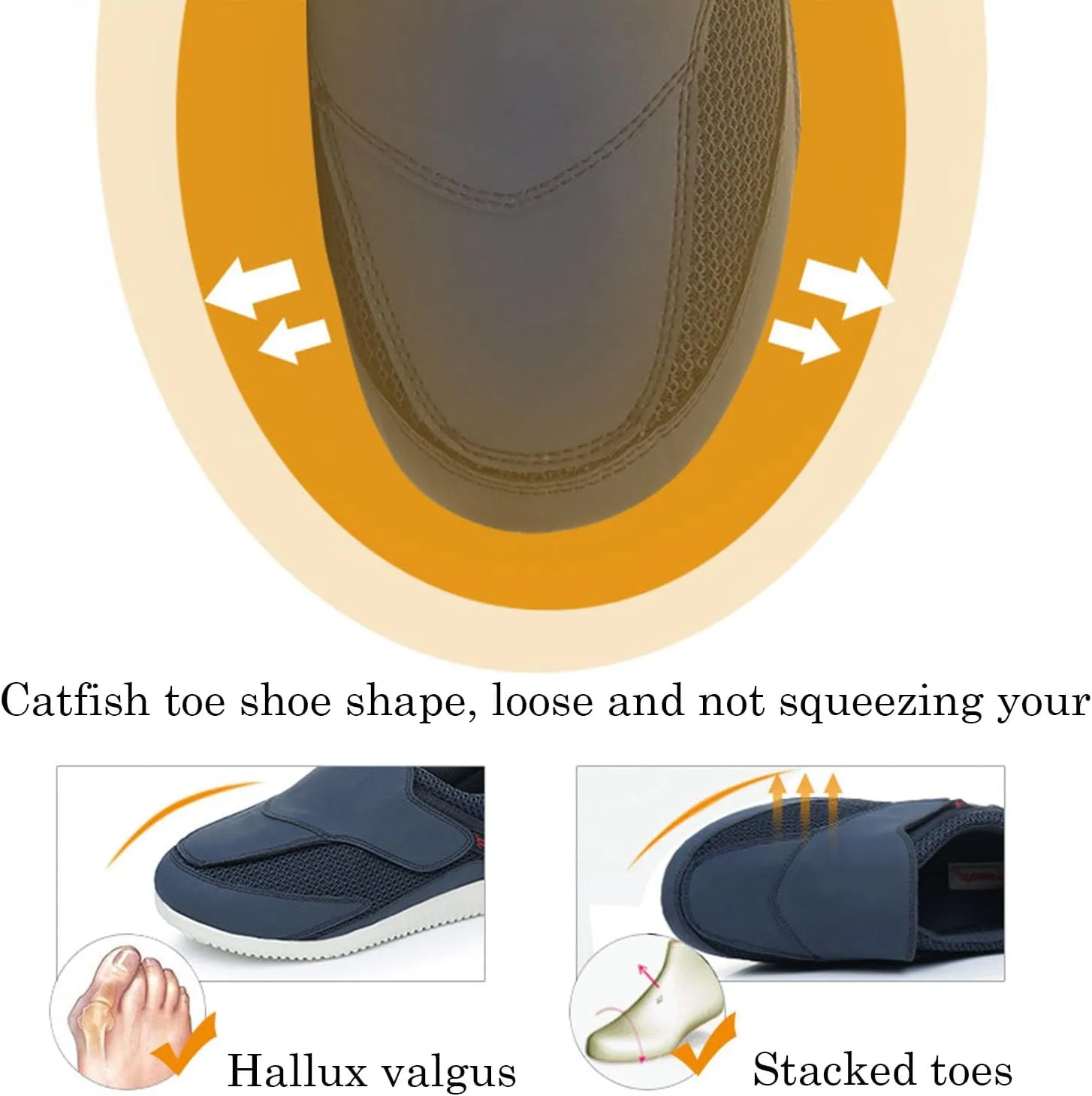 Diabetic Shoes for Women Extra Wide Adjustable Walking Shoes Slip-on Shoes for Swollen Feet for Elderly Soft Reduce Pain Caused by Friction Blue (10)