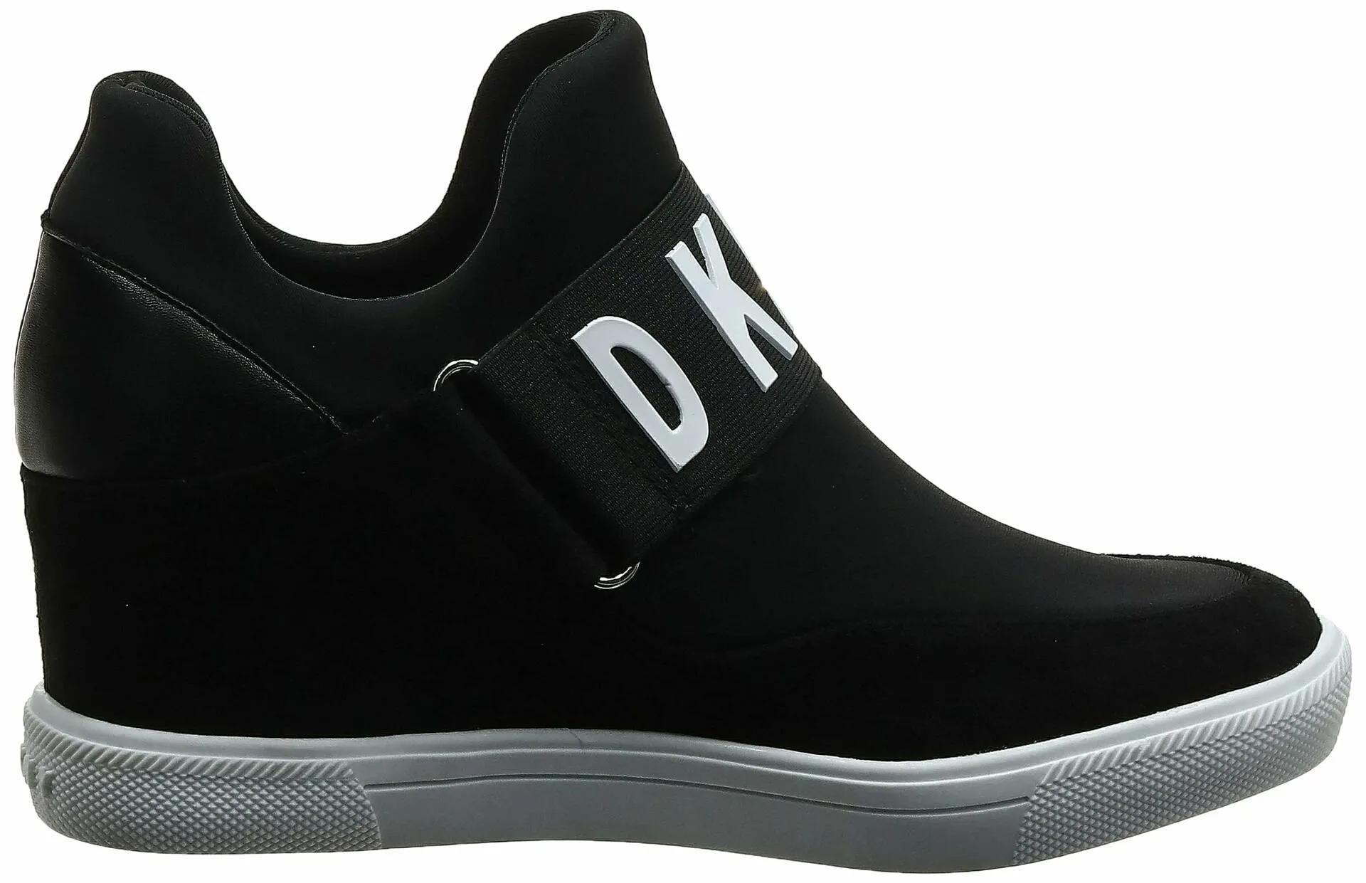 DKNY Women's Everyday Comfortable Wedge Sneaker, Black Cosmos, 7 - Like New