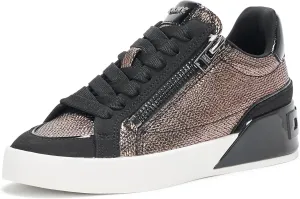 DKNY Women's Mei Everyday Lace Up Sneaker with Side Zipper