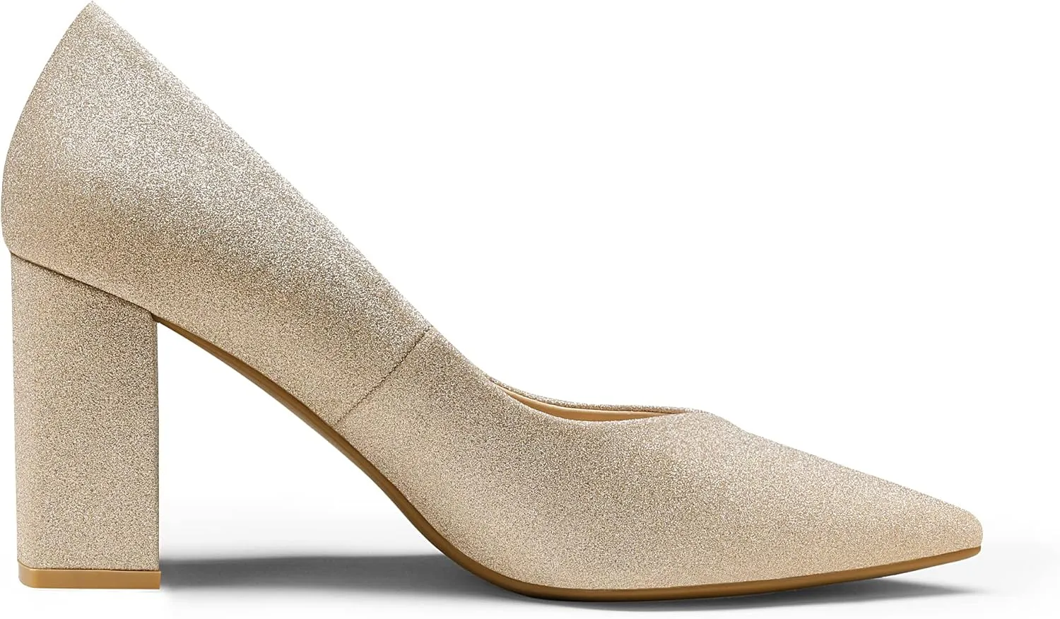 DREAM PAIRS Women’s High Chunky Closed Toe Block Heels Pointed Toe Wedding Party Elegant Slip On Pumps Shoes