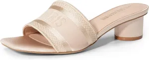 DREAM PAIRS Women's Square Open Toe Slip on Heels for women Low Block Chunky Heeled Sandals Slide Sandals Comfortable Casual Fashion Pumps Shoes