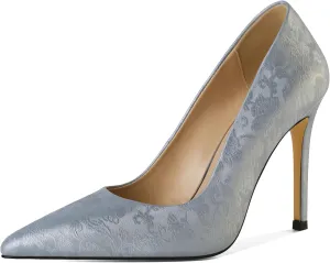 Eldof Women's Classic Dress Pumps Shoes, Sexy Pointed Toe 4" Stiletto High Heels, Office Formal Slip On Size 5-13