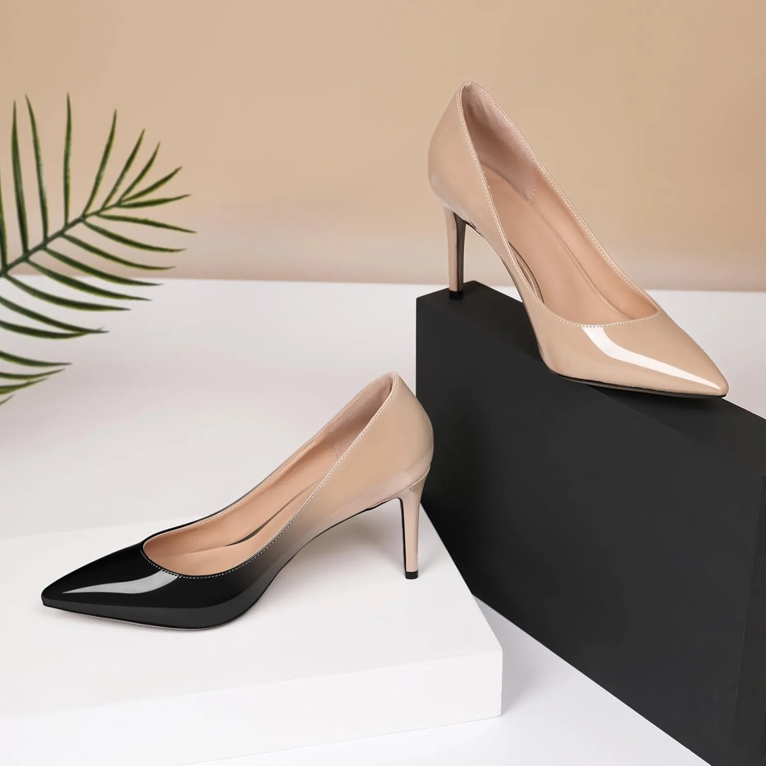 Eldof Women's High Heel Pumps - Classy Pointy Toe Pumps_- Office Wedding Party Event Comfort Heels