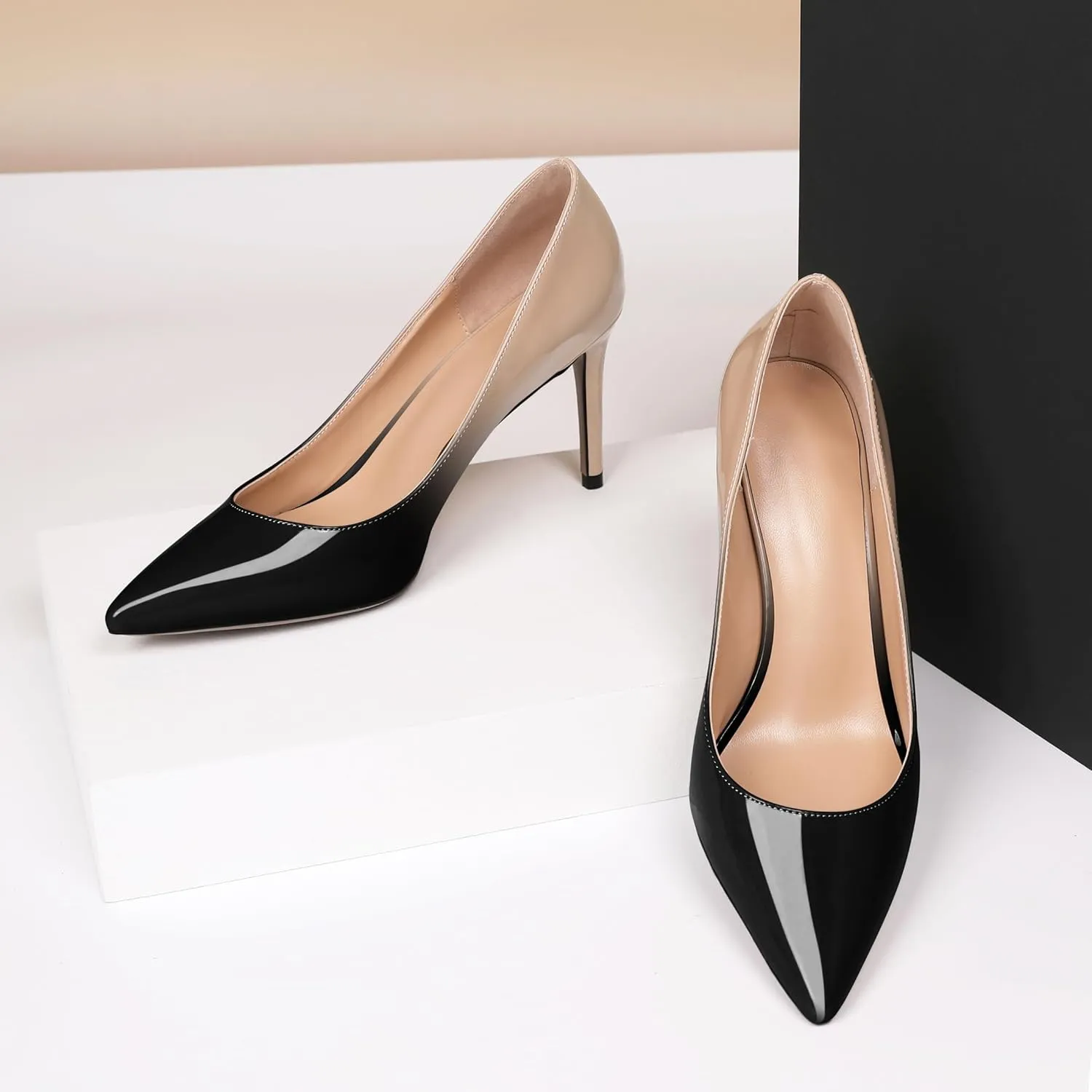 Eldof Women's High Heel Pumps - Classy Pointy Toe Pumps_- Office Wedding Party Event Comfort Heels