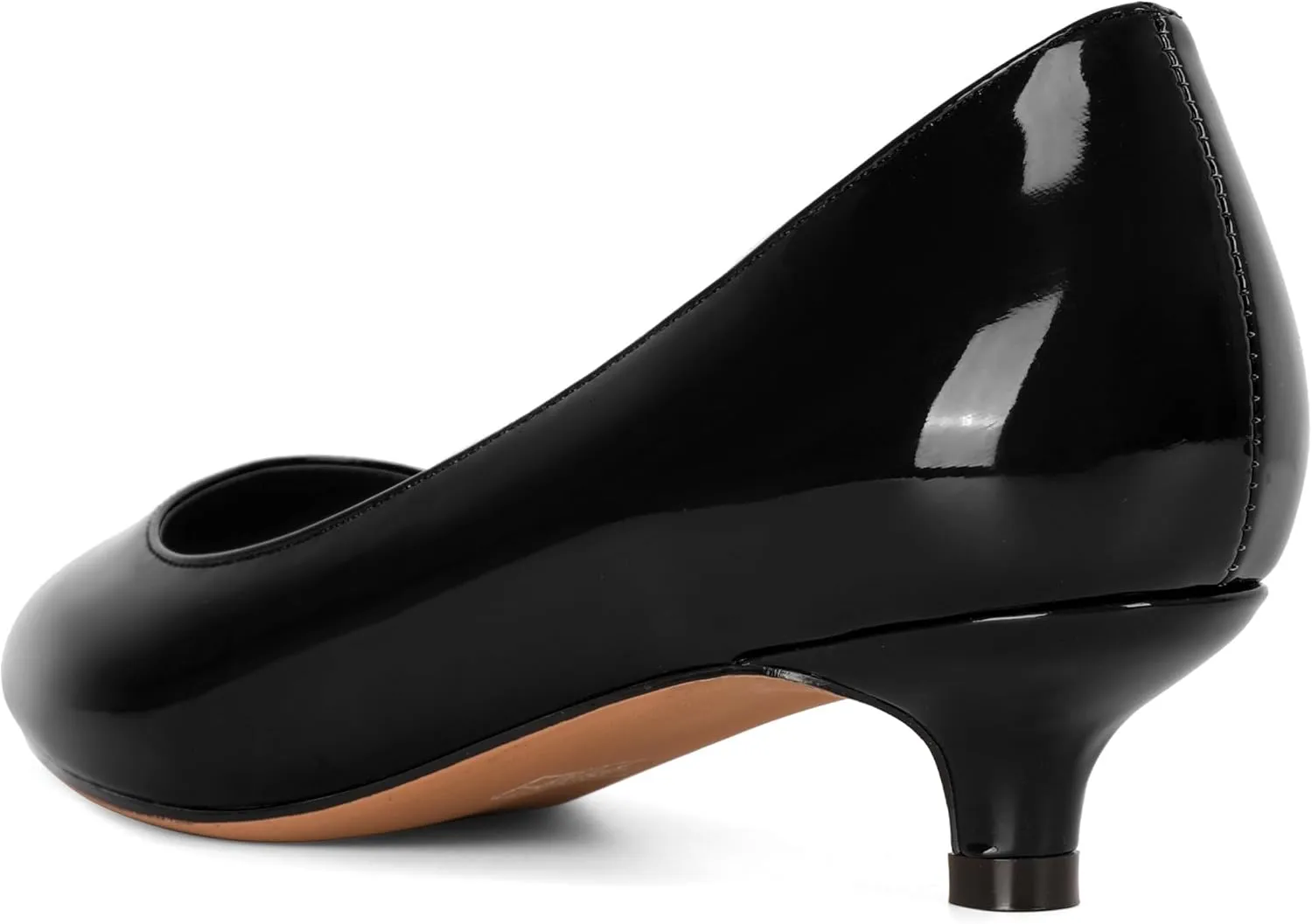 Eldof Women's Low Heel Pumps Pointed Toe Kitten Heels Slip on Comfort Pumps 1.4 Inches for Dress Party Office