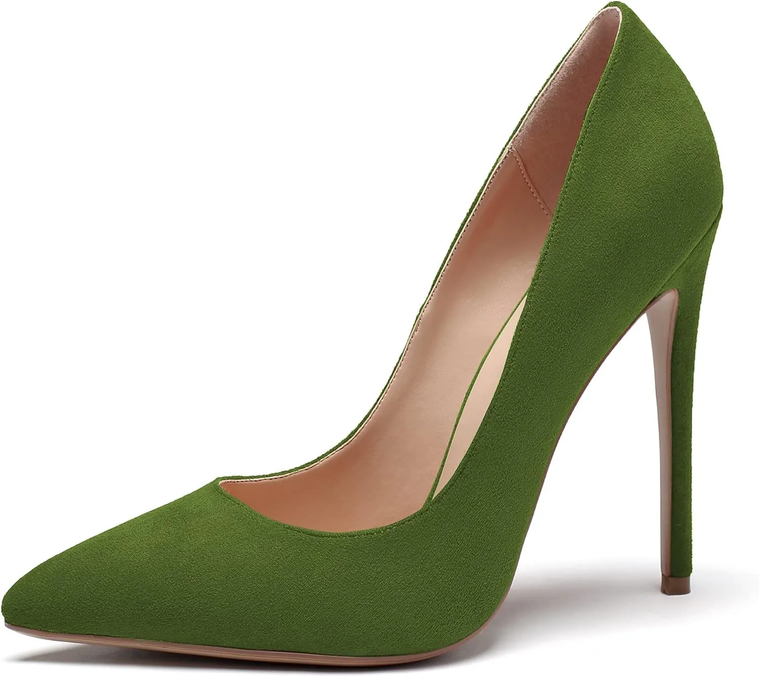 Eldof Women's Stilettos High Heels Slip On Pointed Closed Toe Classic Wedding Party Dressy Pumps 4.7 Inches