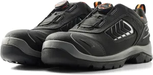 Elite Safety Shoe 2251 – Durable Full-Grain Leather, Composite Toe, Puncture Resistant, Slip Resistant, Quick Lace System & Electrical Hazard Protection, 8.5 Black