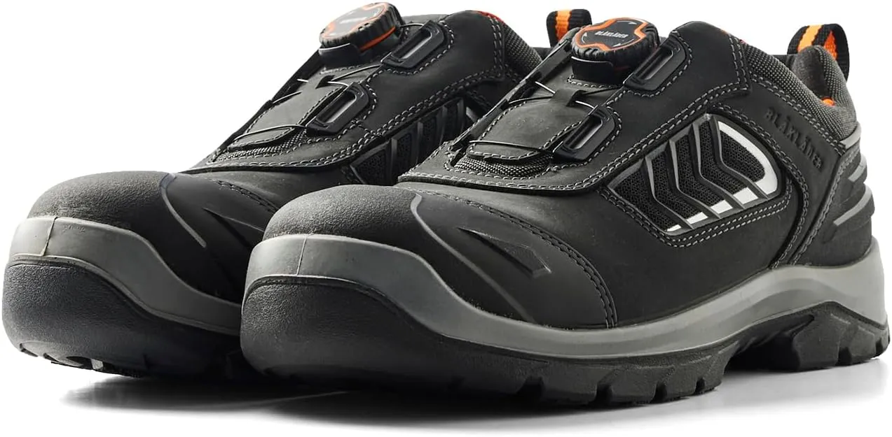 Elite Safety Shoe 2251 – Durable Full-Grain Leather, Composite Toe, Puncture Resistant, Slip Resistant, Quick Lace System & Electrical Hazard Protection, 8.5 Black