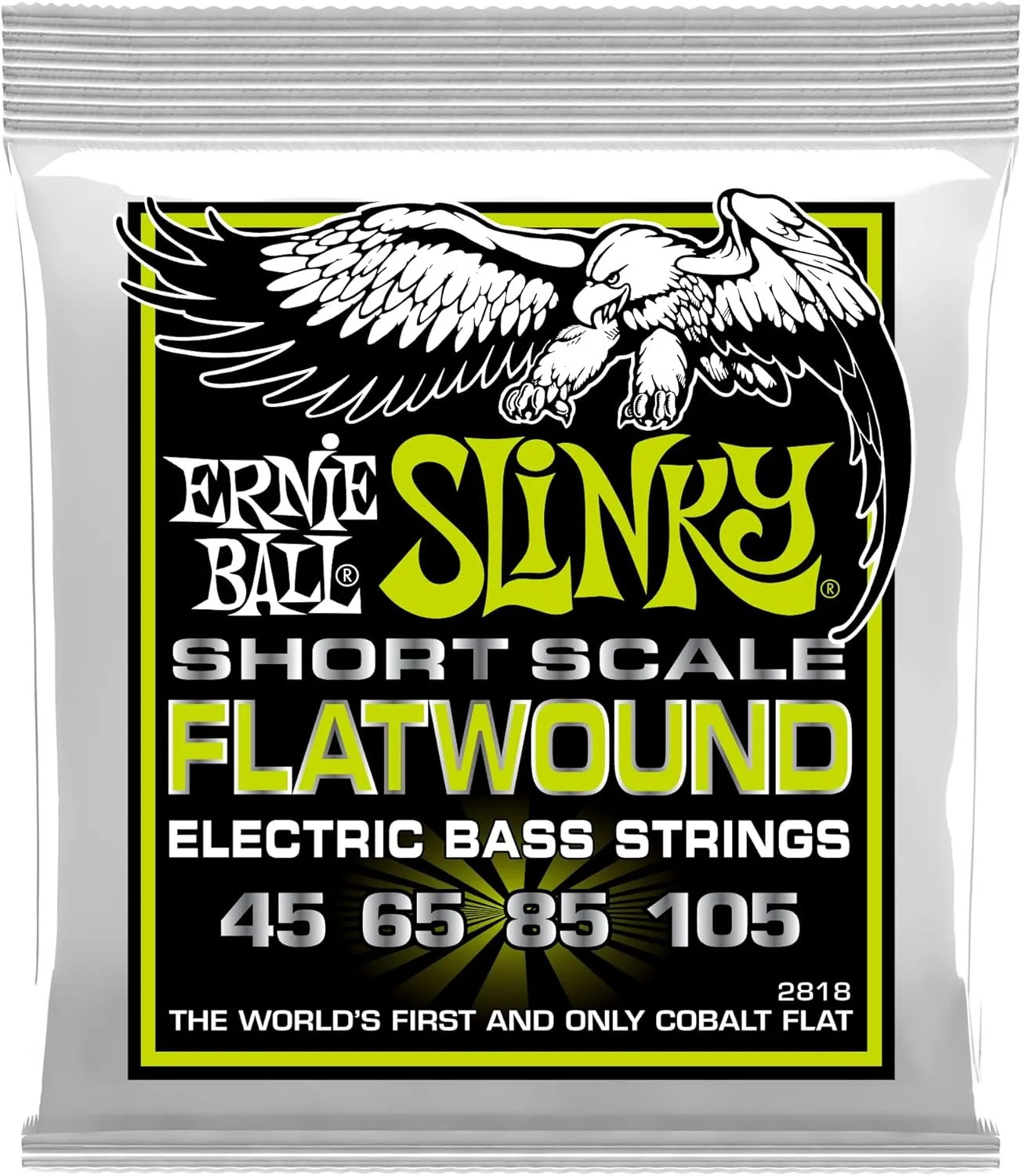 Ernie Ball Regular Slinky Flatwound Short Scale Electric Bass Strings 45-105 Gauge (P02818)