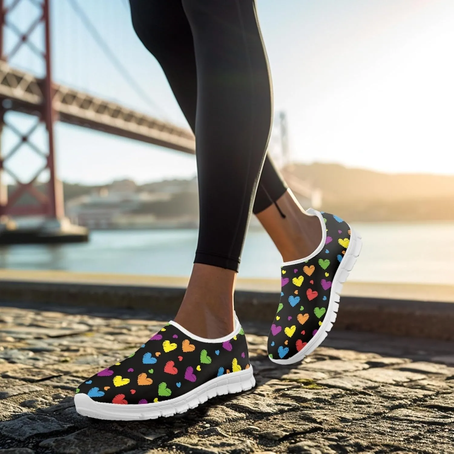 Fashion Design Walking Shoes for Women Comfort Slip on Casual Sneakers Size 5-10.5