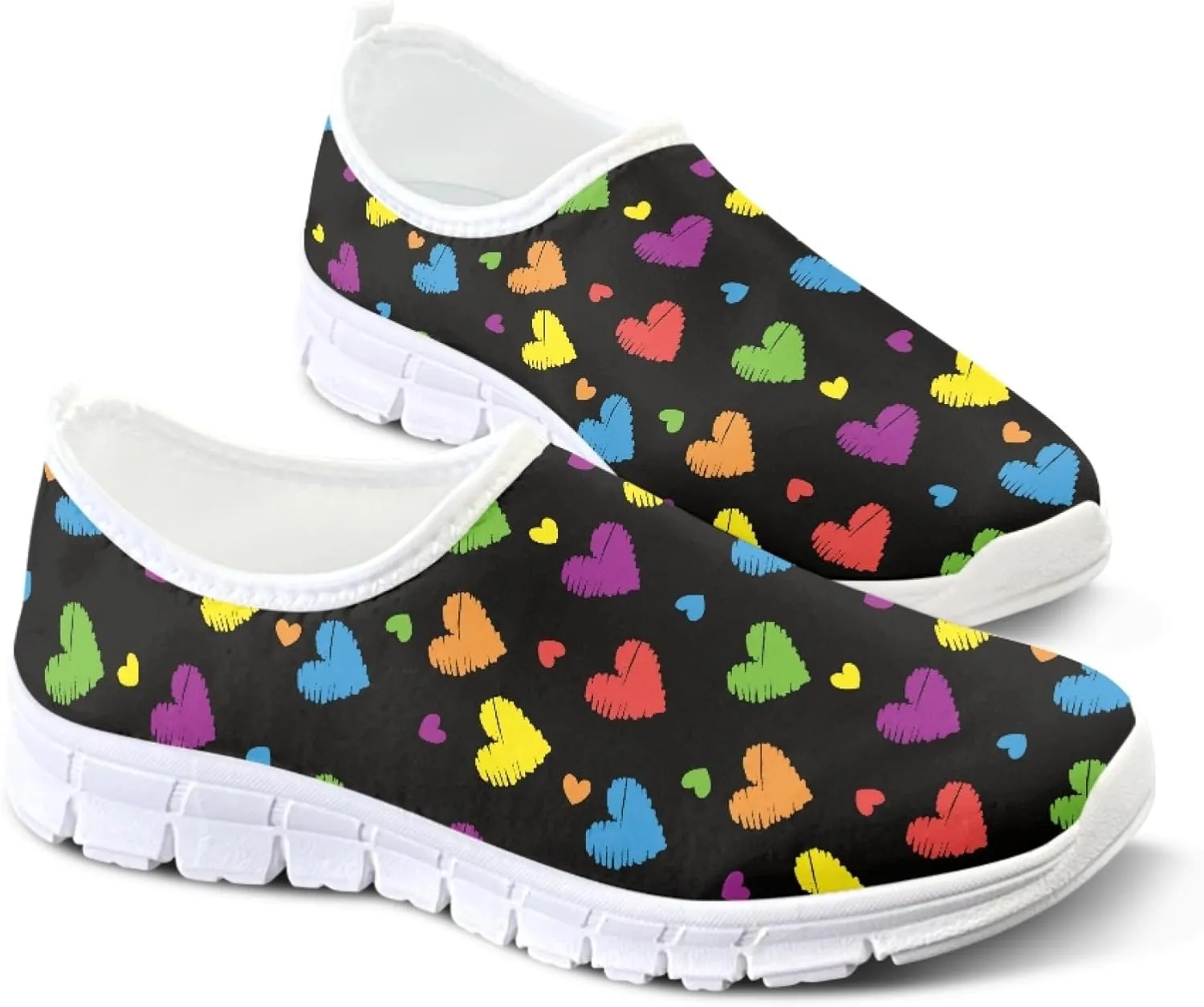 Fashion Design Walking Shoes for Women Comfort Slip on Casual Sneakers Size 5-10.5