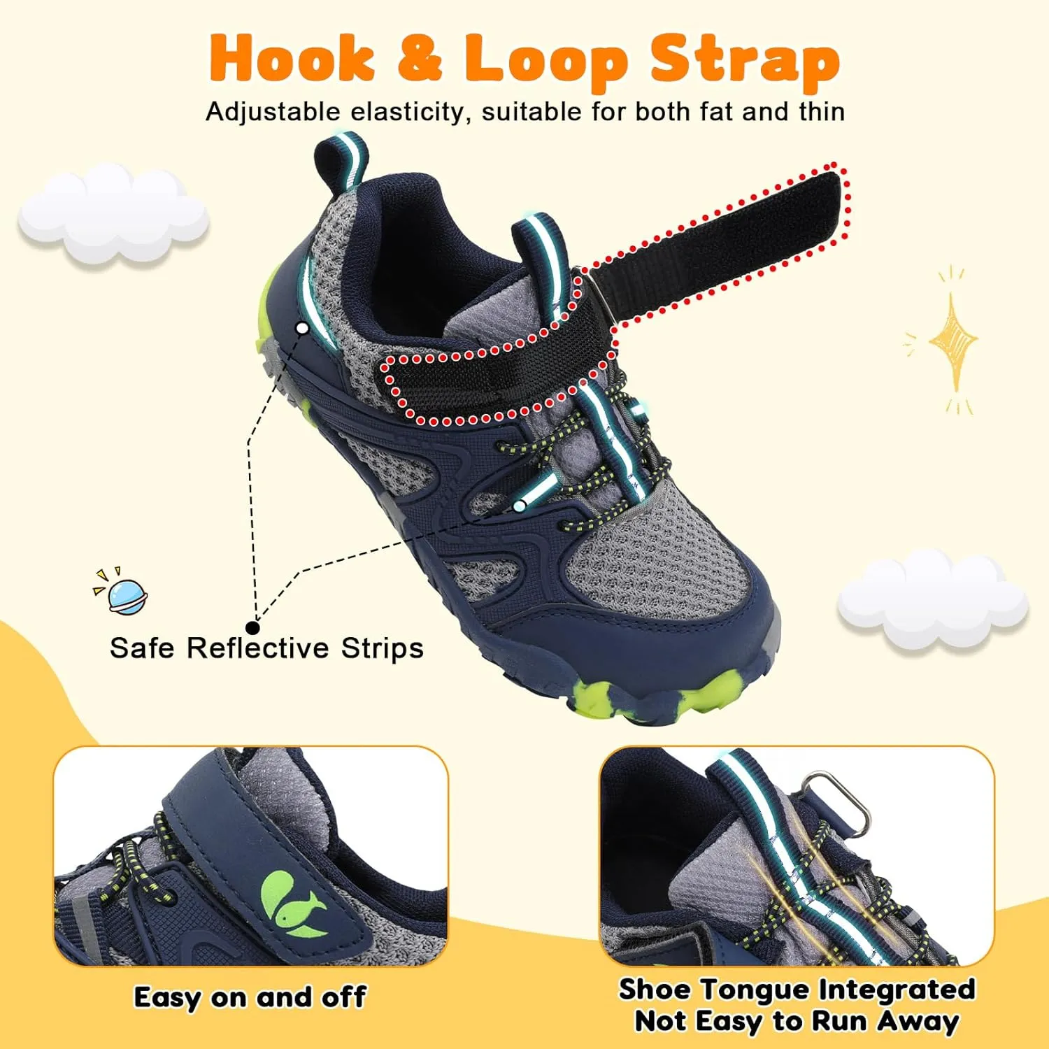 FEETCITY Kids Barefoot Shoes Boys Girls Sneakers Toddler Walking Shoes Kids Hiking Shoe Lightweight Outdoor Tennis Shoe