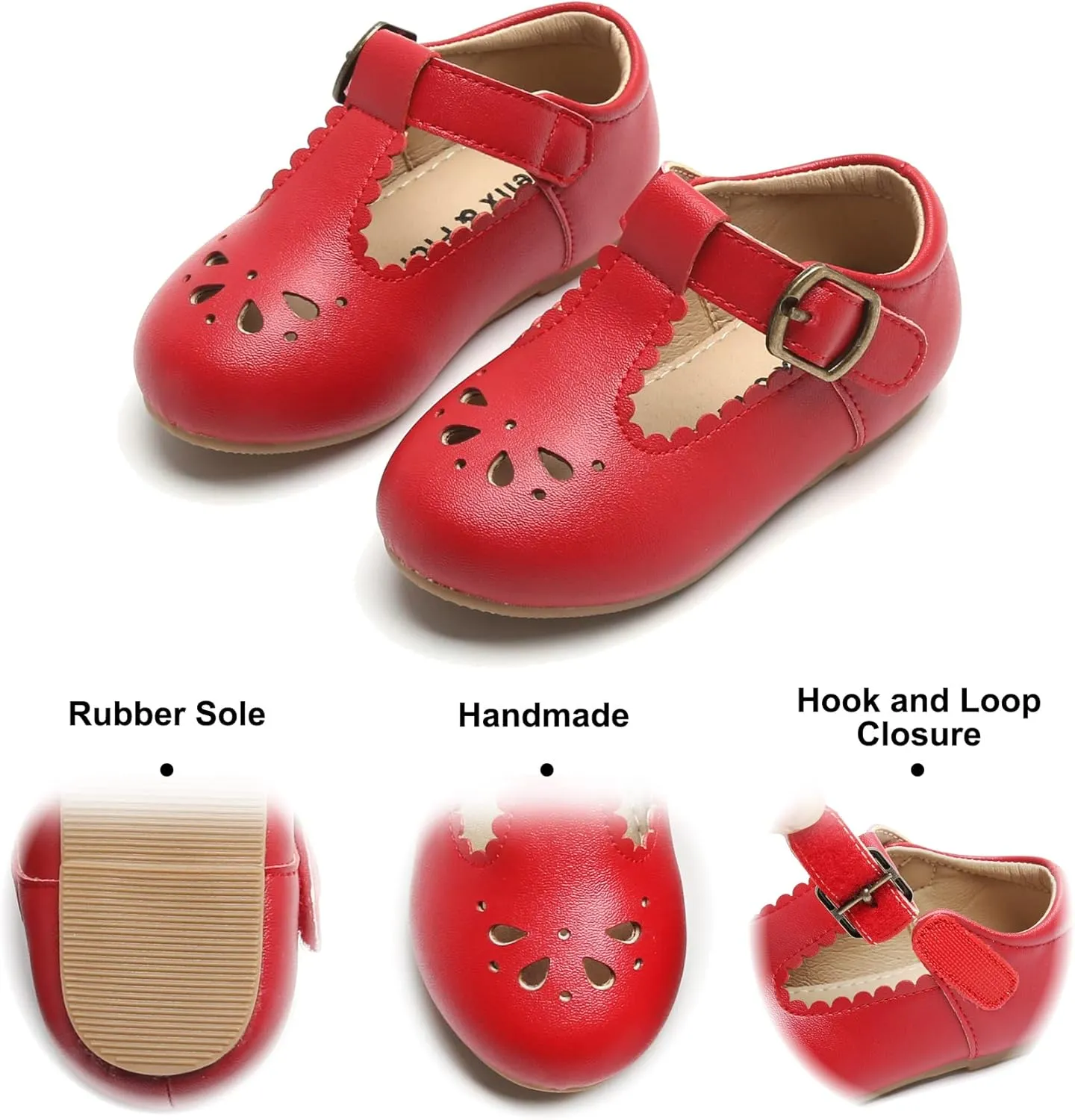 Felix & Flora Toddler Little Girl Flat Oxfords Dress Shoes - Mary Jane Princess for Girl Party School Shoes.
