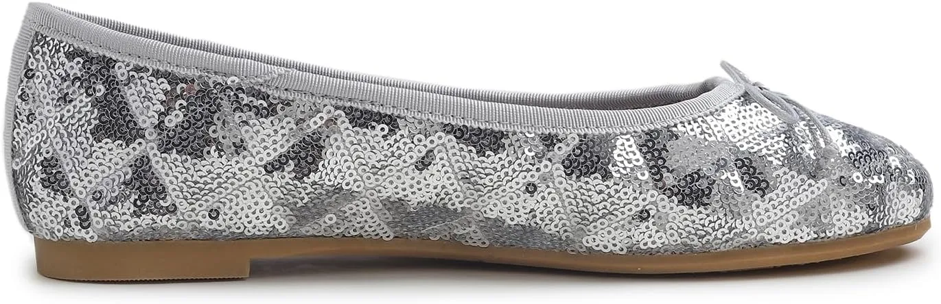 FEVERSOLE Women's Bling Soft Cushioned Comfort Flats Sparkle Party Ballets