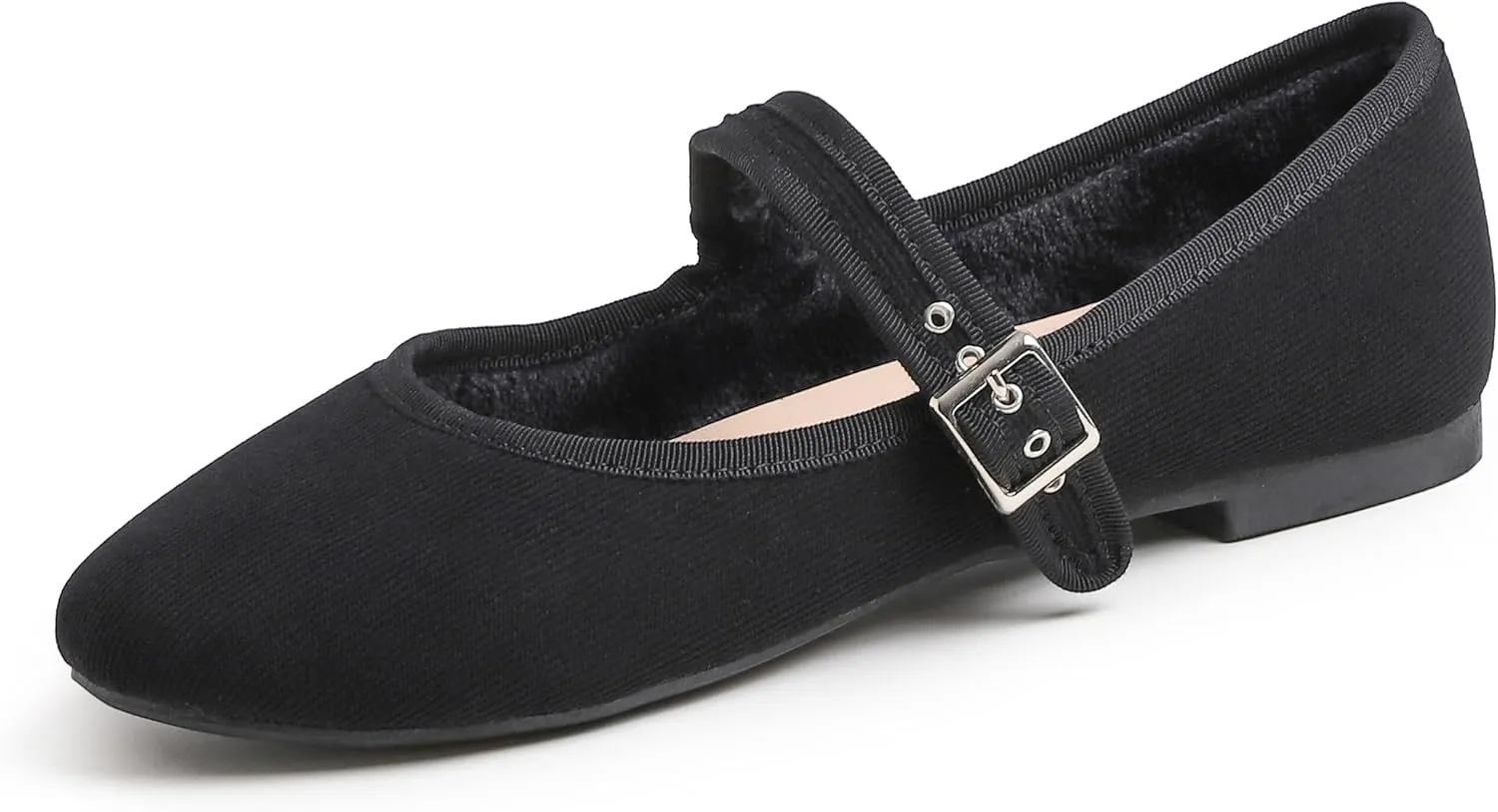 FEVERSOLE Women's Soft Cushion Extra Padded Comfort Round Toe Mary Jane Metal Buckle Fashion Ballet Flats Walking Shoes