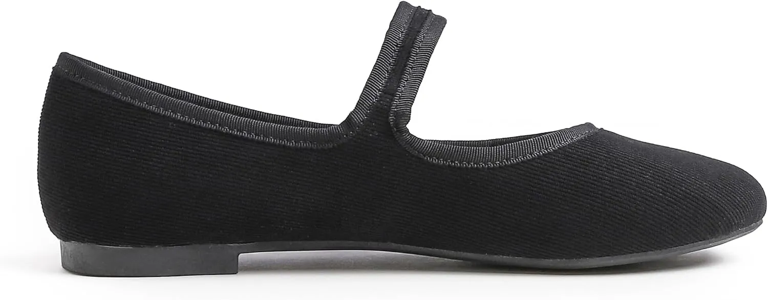 FEVERSOLE Women's Soft Cushion Extra Padded Comfort Round Toe Mary Jane Metal Buckle Fashion Ballet Flats Walking Shoes