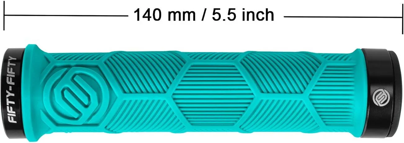 FIFTY-FIFTY Double Lock-On Mountain Bike Grips, Bicycle Handlebar Locking Grips, Non-Slip MTB Handle