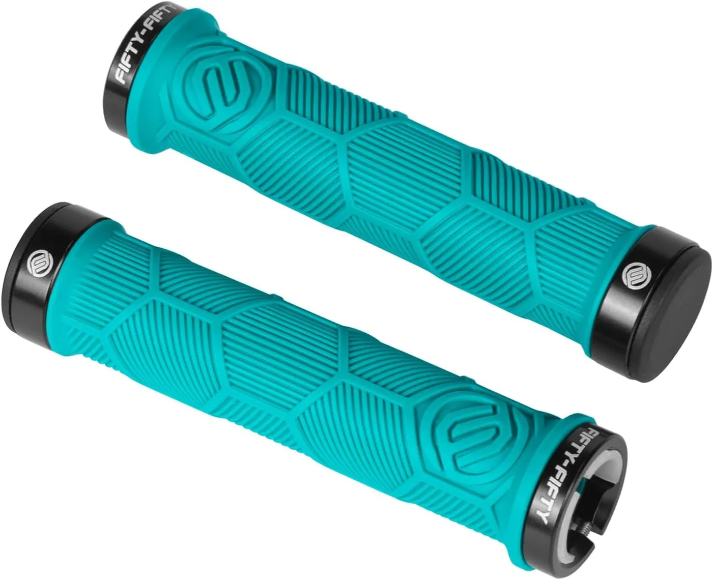FIFTY-FIFTY Double Lock-On Mountain Bike Grips, Bicycle Handlebar Locking Grips, Non-Slip MTB Handle