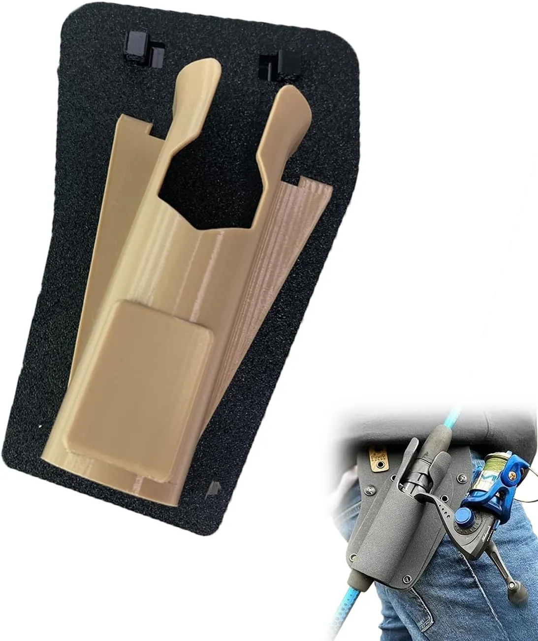 Fishing Slip-On Rod Cover, Adjustable Hands-Free Rod Holder with Quick Draw for Wade Fishing and Fly Fishing