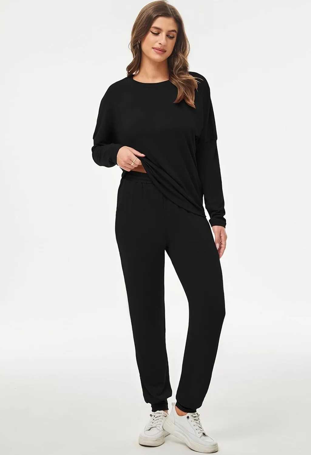 Fixmatti Women Casual 2 Piece Outfit Long Pant Set Sweatsuits Tracksuits