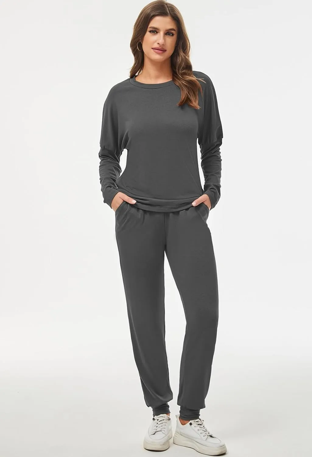 Fixmatti Women Casual 2 Piece Outfit Long Pant Set Sweatsuits Tracksuits