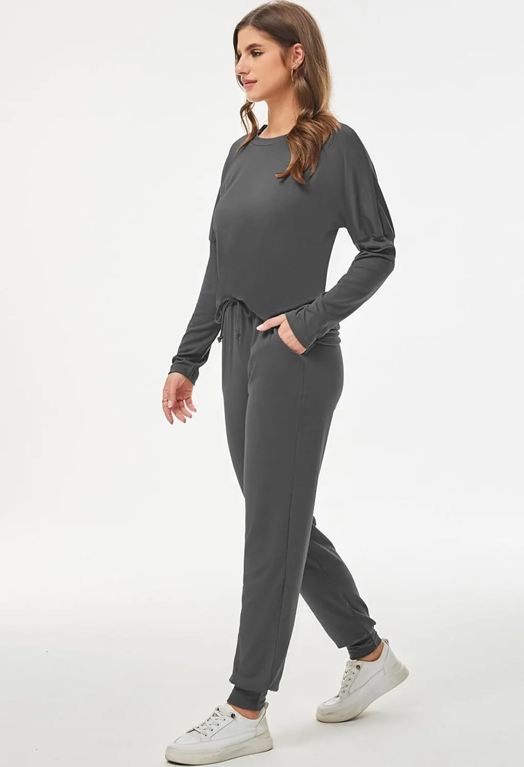 Fixmatti Women Casual 2 Piece Outfit Long Pant Set Sweatsuits Tracksuits