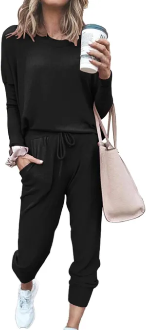 Fixmatti Women Casual 2 Piece Outfit Long Pant Set Sweatsuits Tracksuits