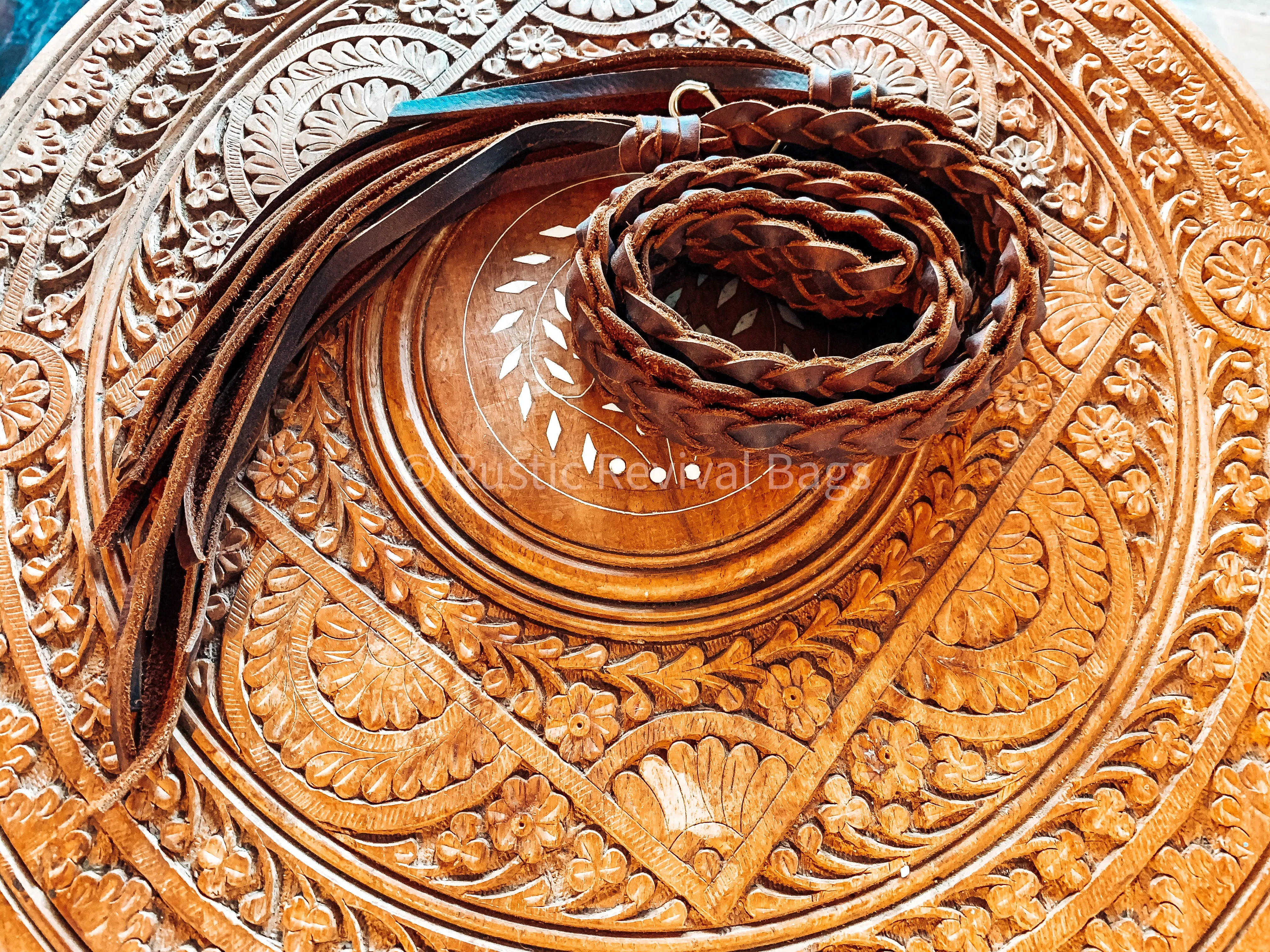 Flat braided crossbody strap