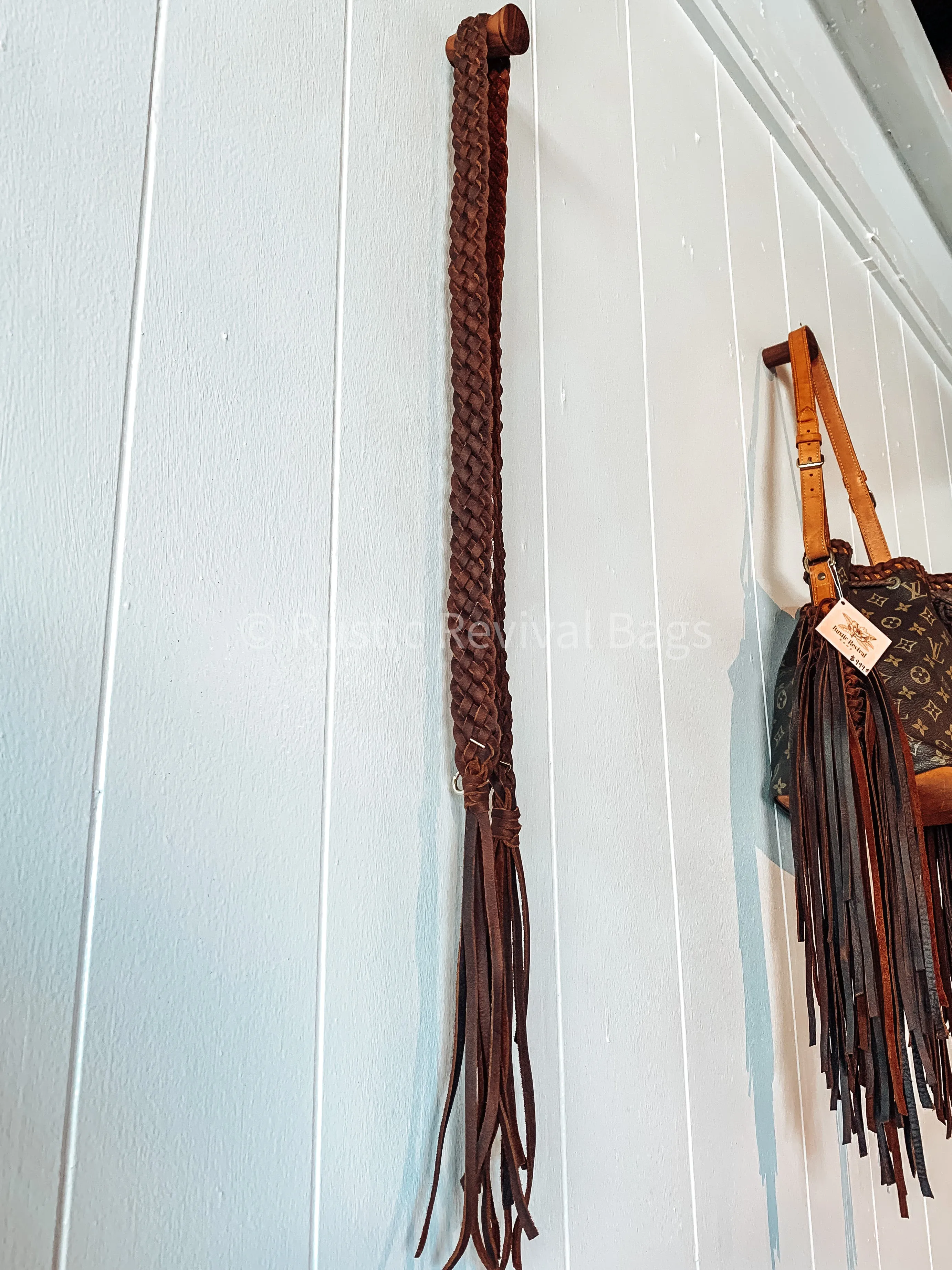Flat braided crossbody strap