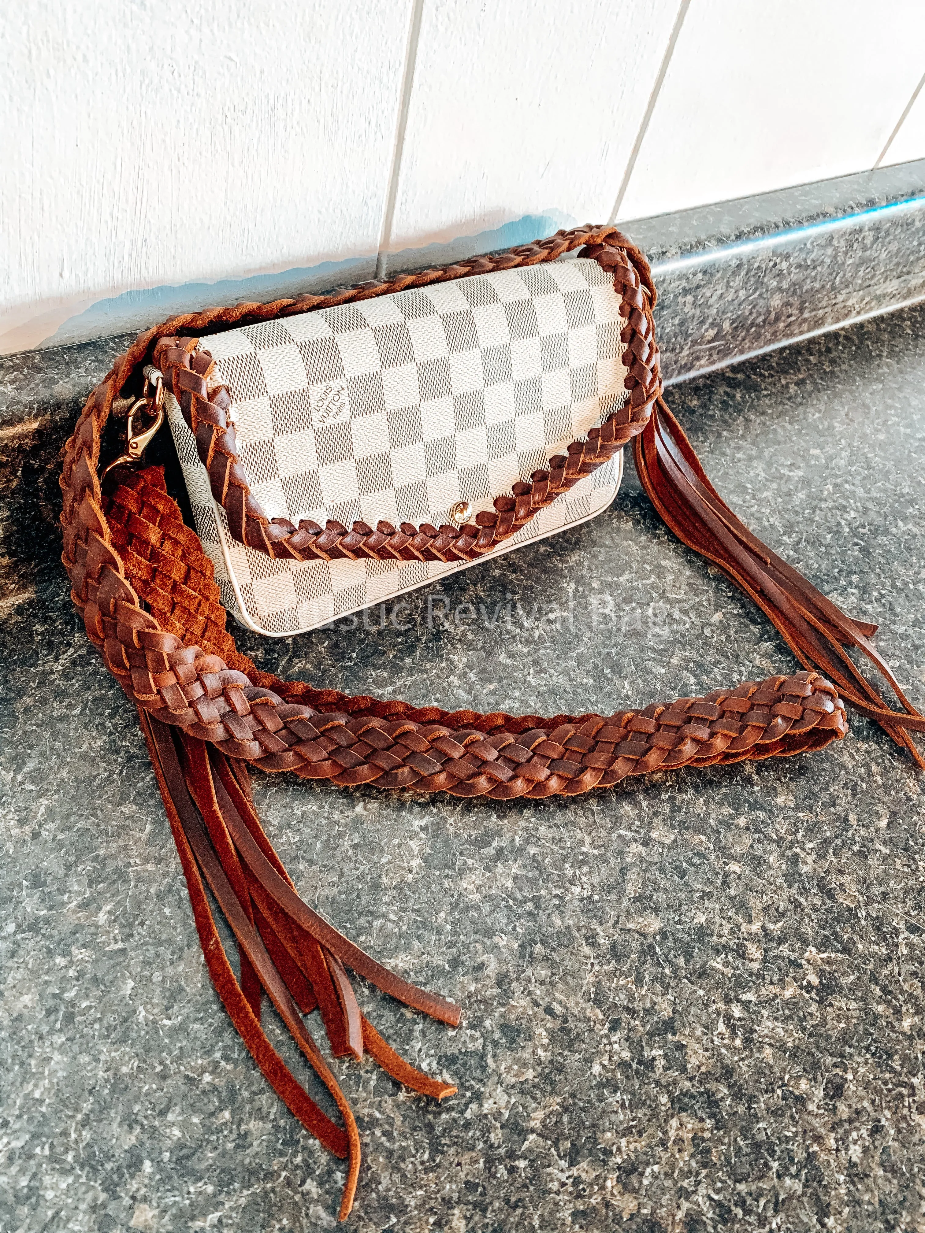 Flat braided crossbody strap