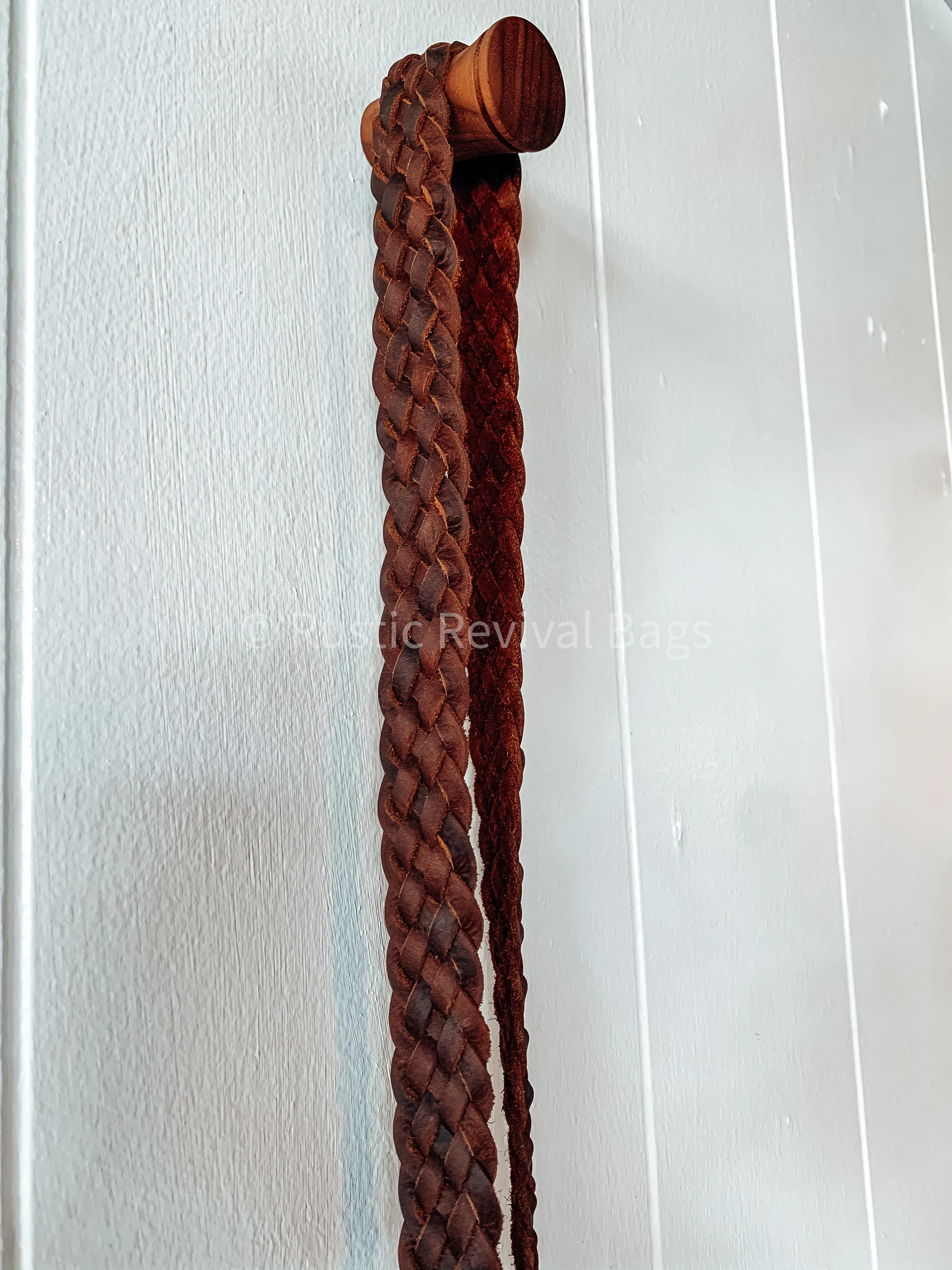 Flat braided crossbody strap