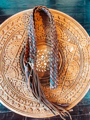 Flat braided crossbody strap