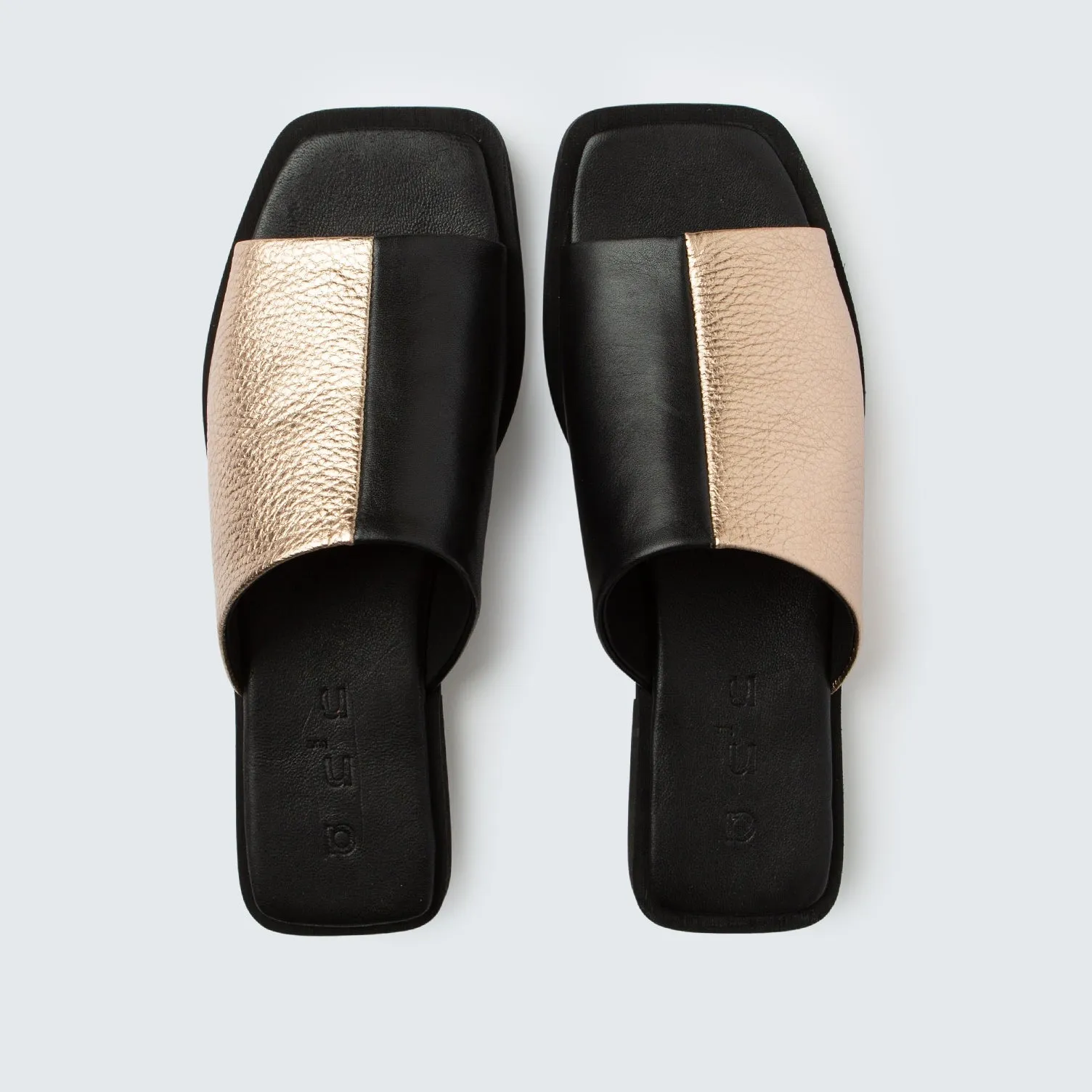 Flat Duo - Metallic Rosé & Nappa Black