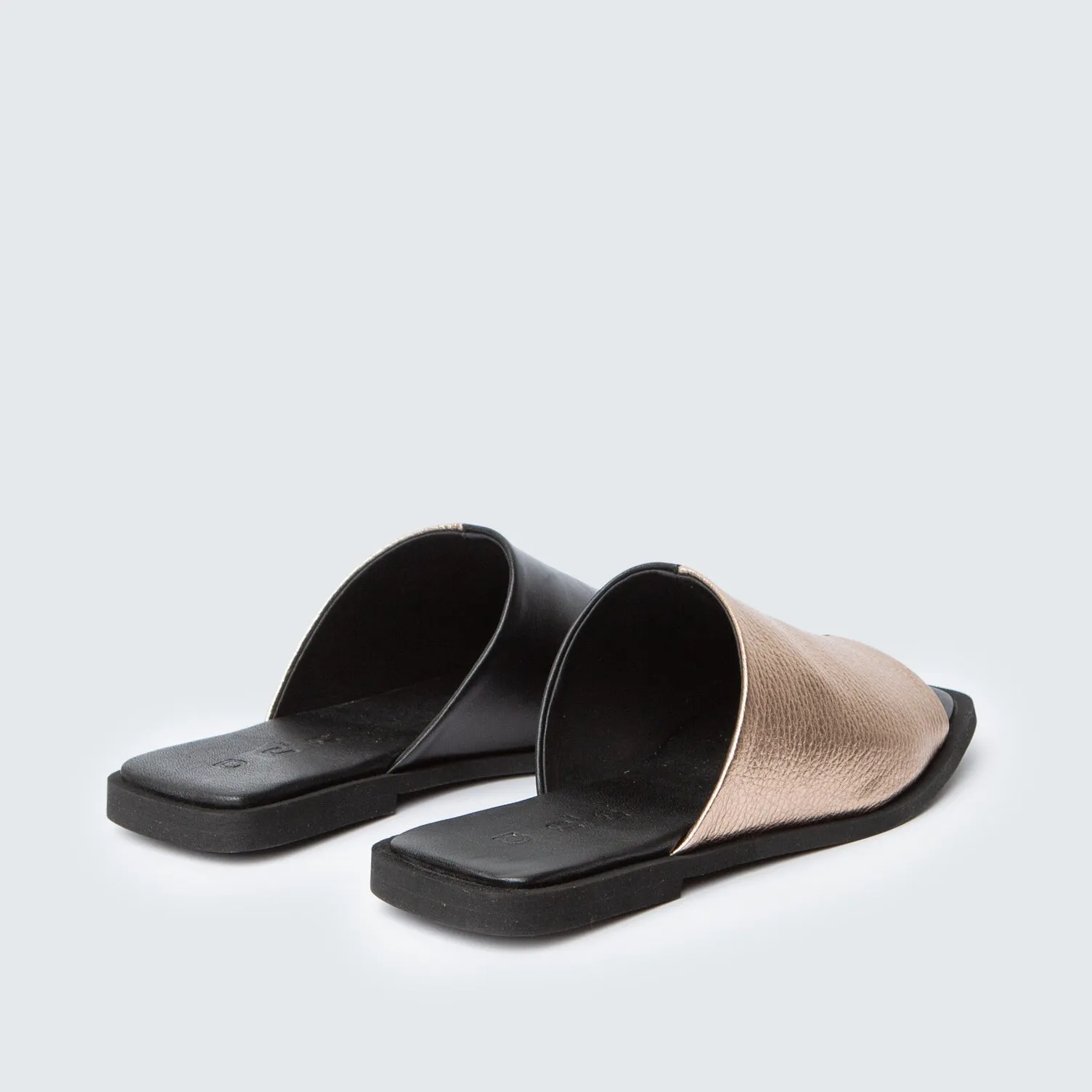 Flat Duo - Metallic Rosé & Nappa Black