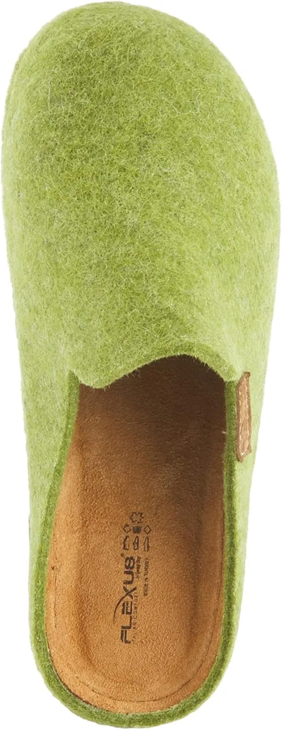 Flexus Spring Step Cloggish Platform Clogs for Women - Wool Felt Round Toe Slippers - Ladies Casual Shoes for Everyday Wear
