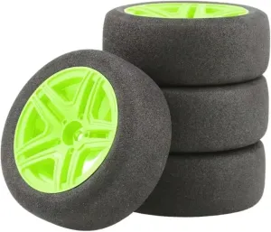 for HSP 94123 for Sakura D4 Tiangong for TT02 Flat Car 6 Degrees Hub 1/10 Flat Car Sponge Tire RC Tire Professional for Racing RC Car DIY Parts(Green)